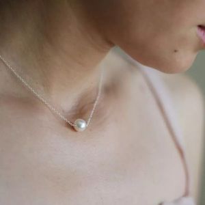 ‼️3/$30 Dainty Single Pearl Silver Choker Necklace